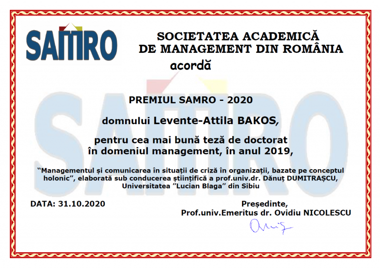 SAMRO -Societatea Academică de Management din România